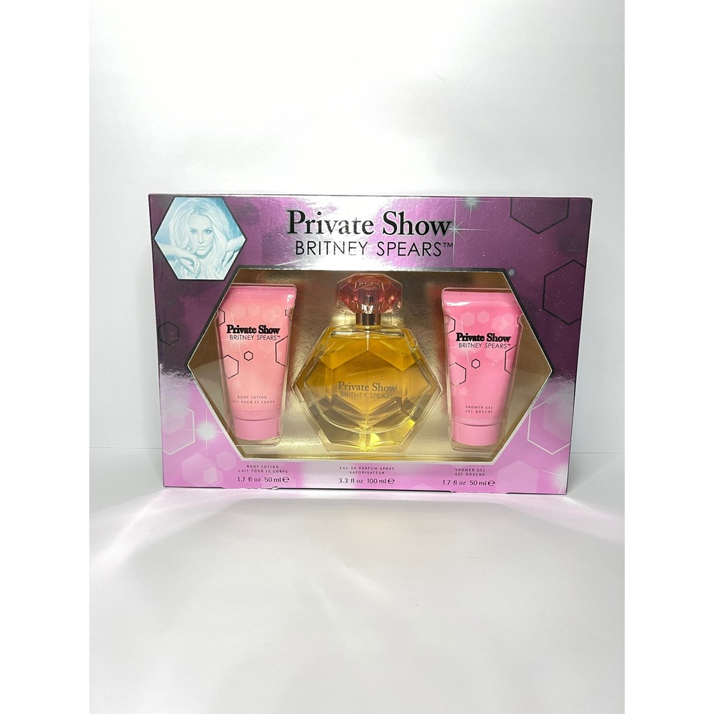 Britney Spears Private Show 3pc Gift Set 3.3oz EDP Spray Lotion Shower Gel New
